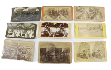 (9) STEREOVIEWS TRAINS