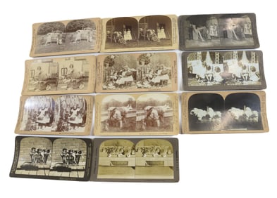 (11) STEREOVIEWS CATS,DOGS,COWS