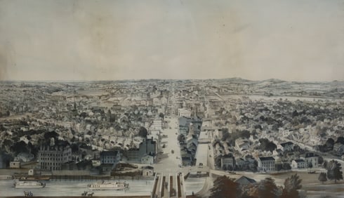 ROCHESTER, NY CITY VIEW LITHOGRAPH