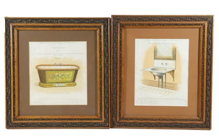 (2) LITHOGRAPHS SINK/TUB