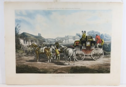 CHANGING HORSES ENGRAVING