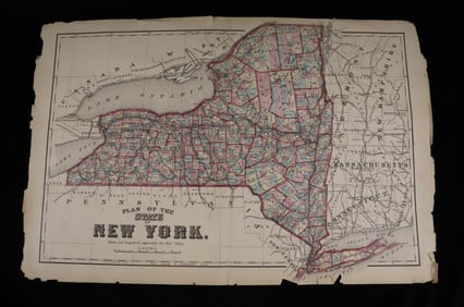 19TH C. MAP OF NEW YORK