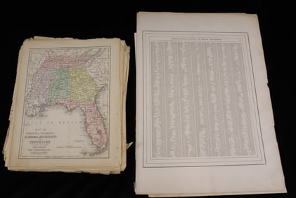 LOT OF 19TH/20TH C. ATLAS MAP PAGES