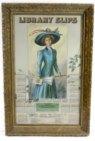 LIBRARY SLIPS 1909 FRAMED CALENDAR