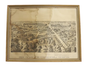 1876 PHILADELPHIA CENTENNIAL, BIRDS EYE VIEW