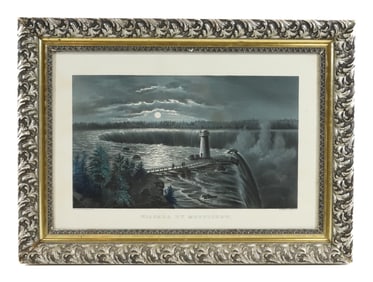 NIAGARA BY MOONLIGHT, CURRIER & IVES