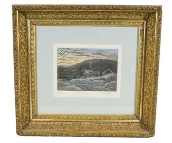 KATHLEEN CANTIR "SNOWY EVENING" LITHOGRAPH