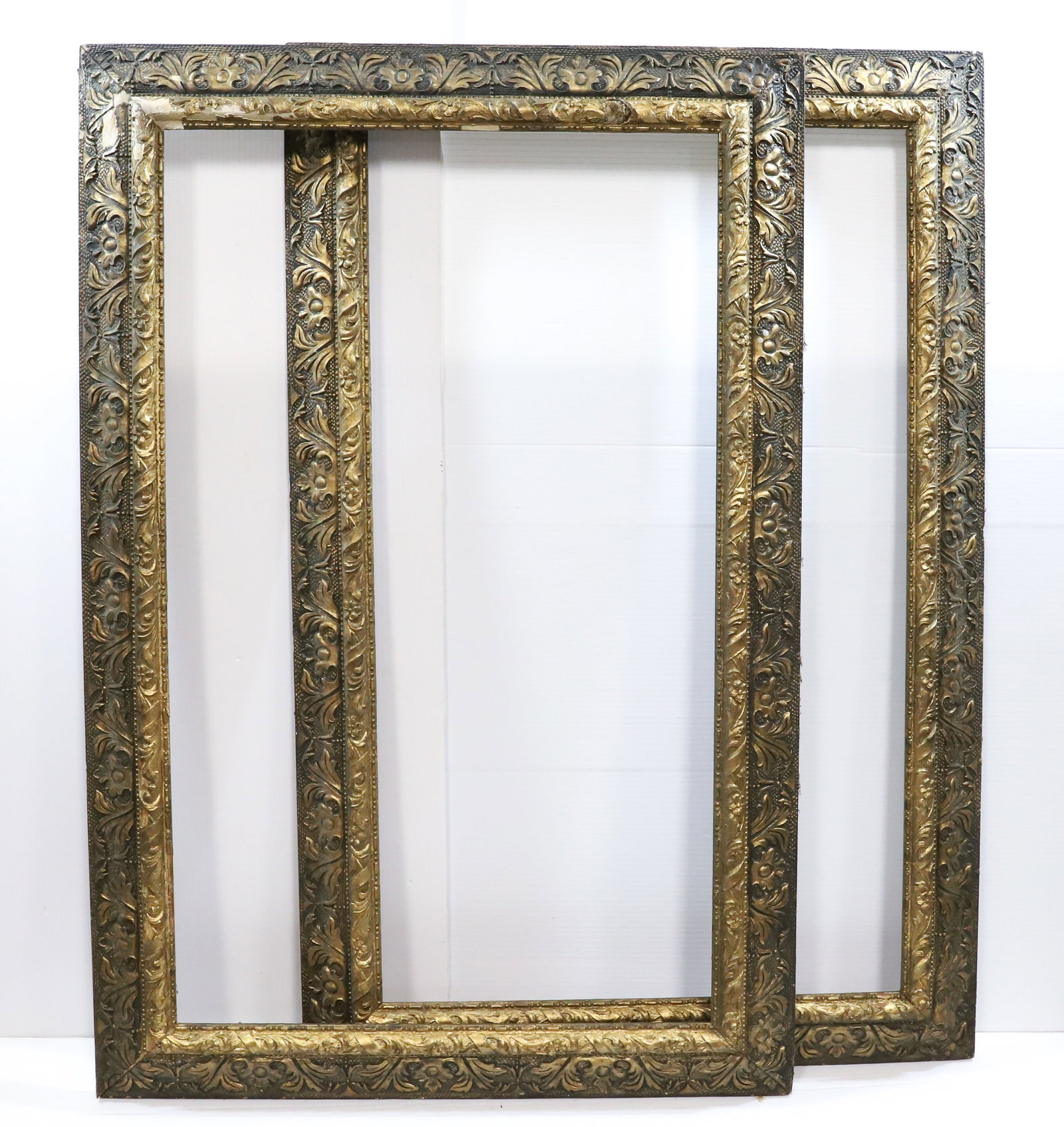 PAIR OF MATCHING ANTIQUE FRAMES: MEASURE 42 1/4" X 28 1/2" (INTERIOR 35 1/2" X 21 1/2"). Terms: PLEASE READ CAREFULLY -THIS IS AN ONLINE ONLY AUCTION. AUTO-PAY WILL RUN IMMEDIATELY FOLLOWING THE AUCTION!! Terms for Purchasing and Shi