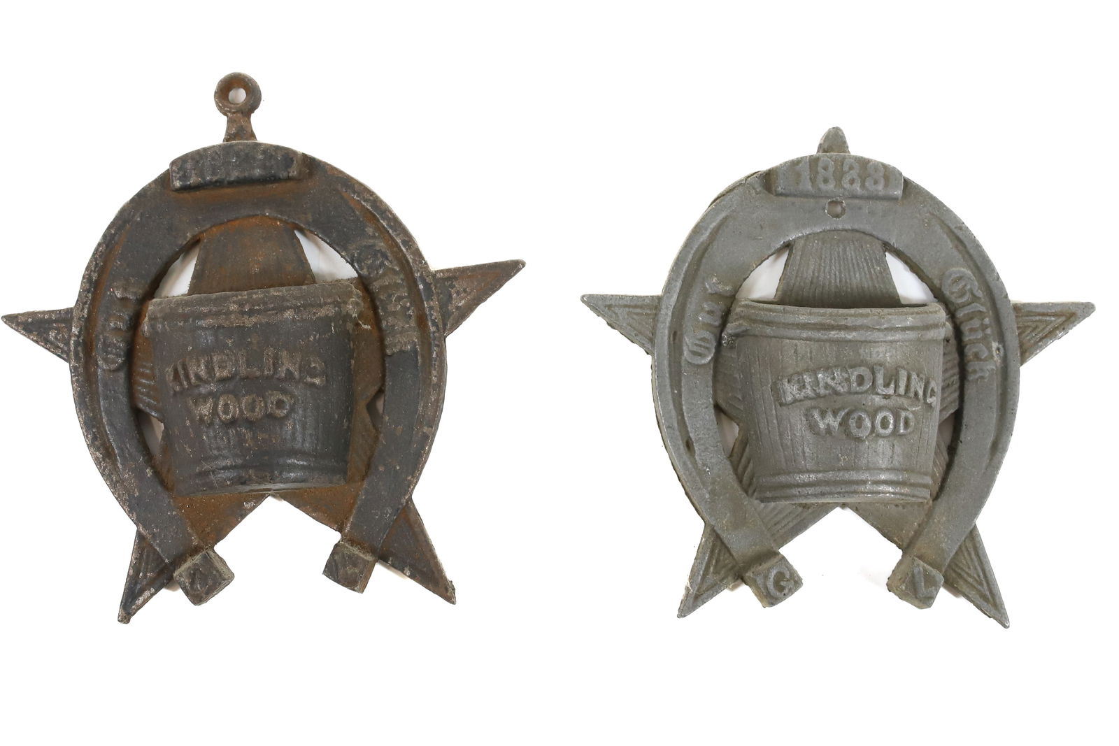 (2) CAST IRON 1888 MATCH SAFES (1 of 2)