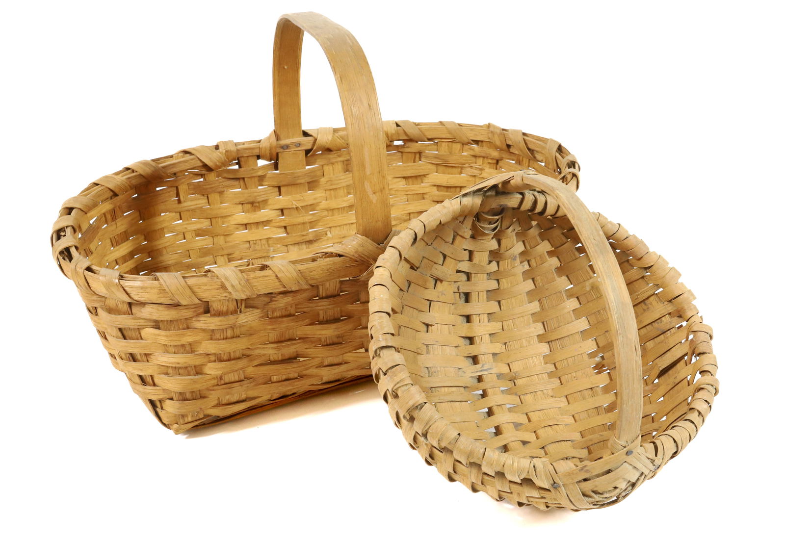 (2) OAK SPLINT BASKETS (1 of 6)