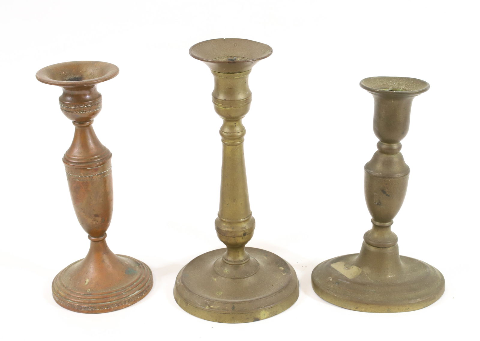 (3) BRASS CANDLESTICKS (1 of 4)