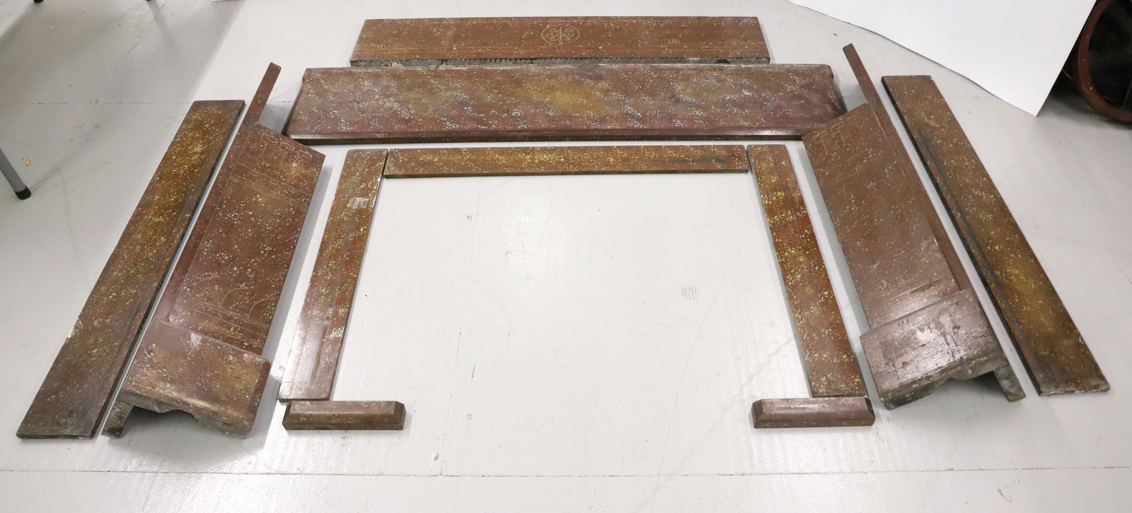 SLATE DECORATED FIREPLACE MANTEL AND SURROUND (1 of 6)