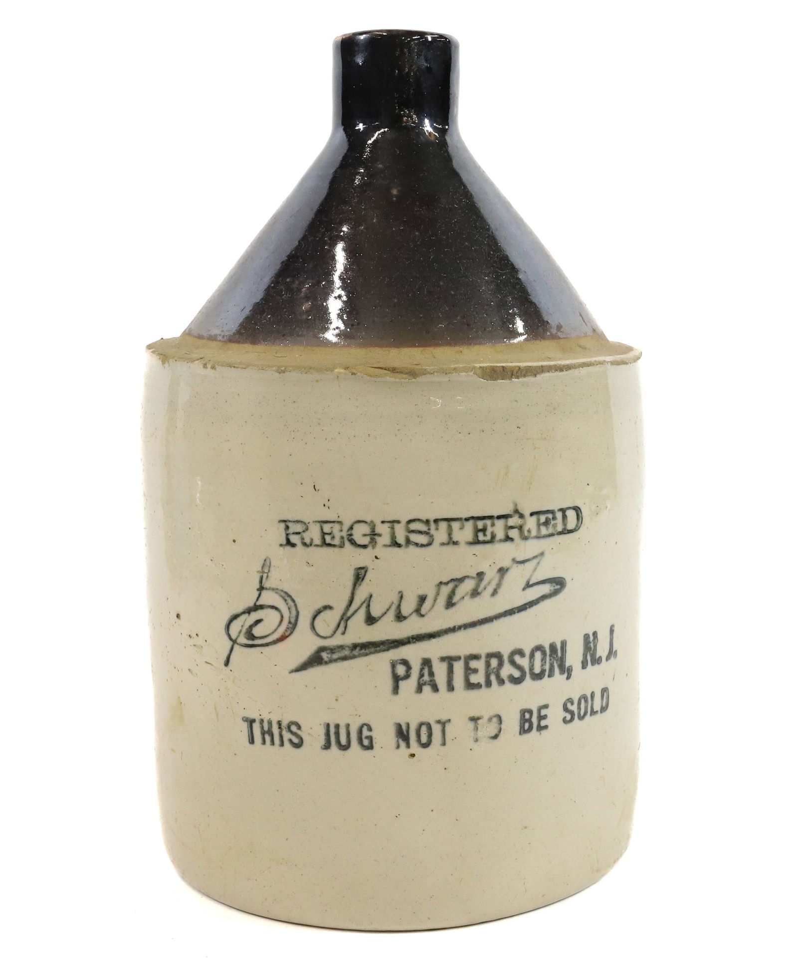 PATERSON, NJ STONEWARE ADVERTISING JUG (1 of 6)