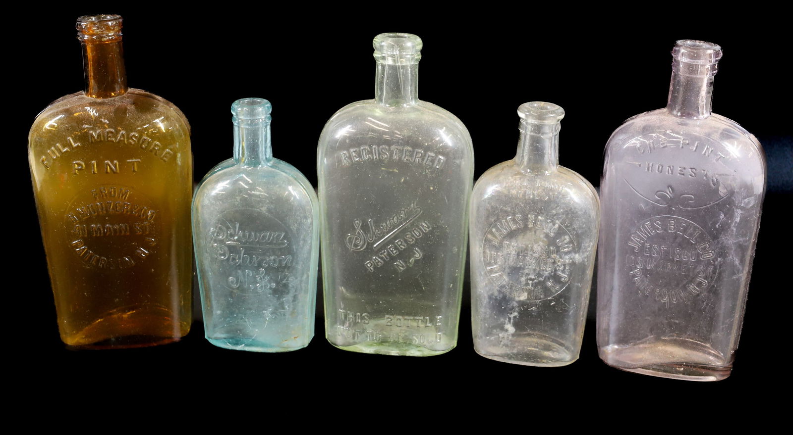 LOT OF PATERSON, NJ FLASK BOTTLES (1 of 4)