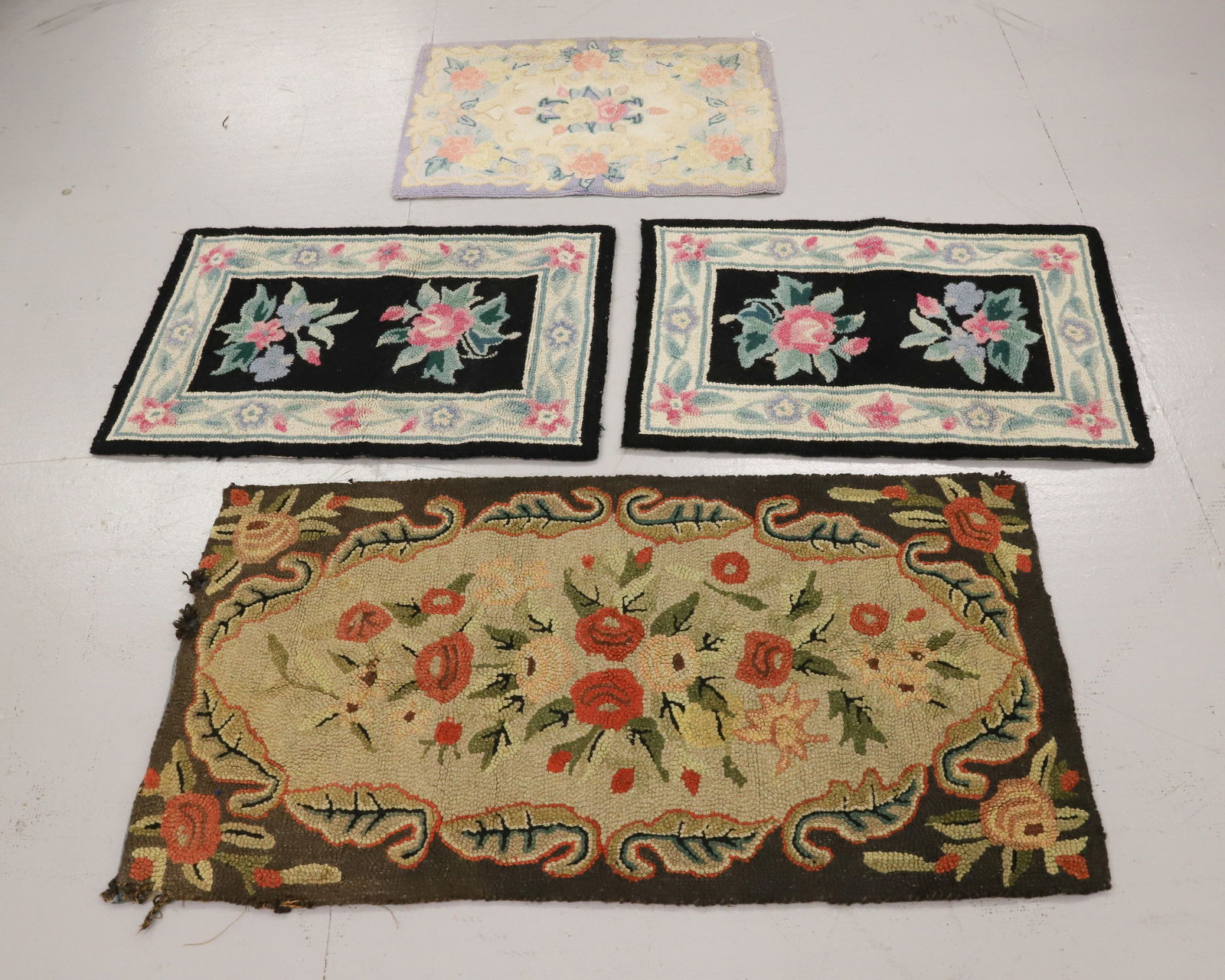 (4) FLORAL HOOKED RUGS (1 of 6)