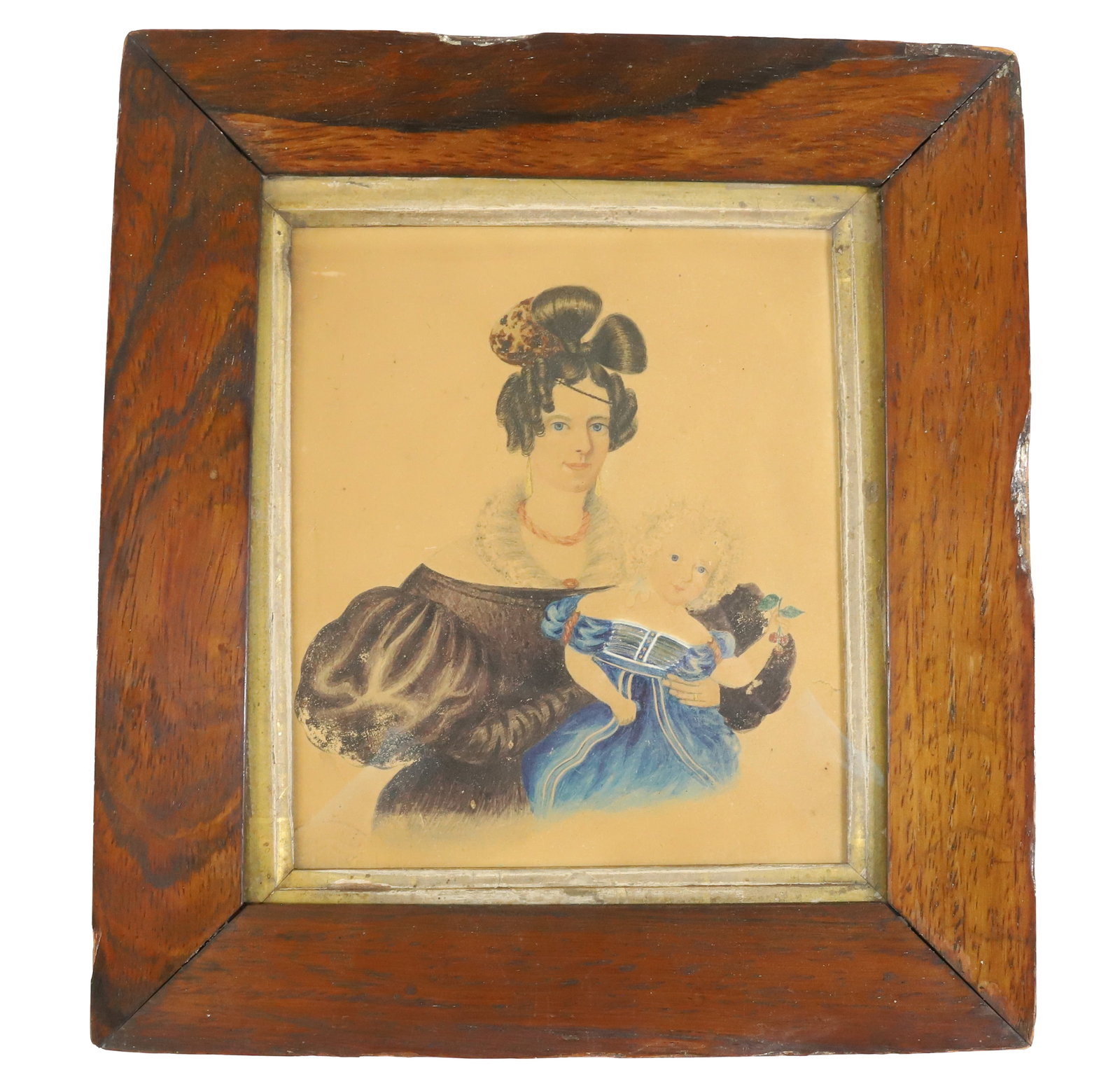 19TH CENTURY PORTRAIT OF MOTHER AND DAUGHTER (1 of 3)