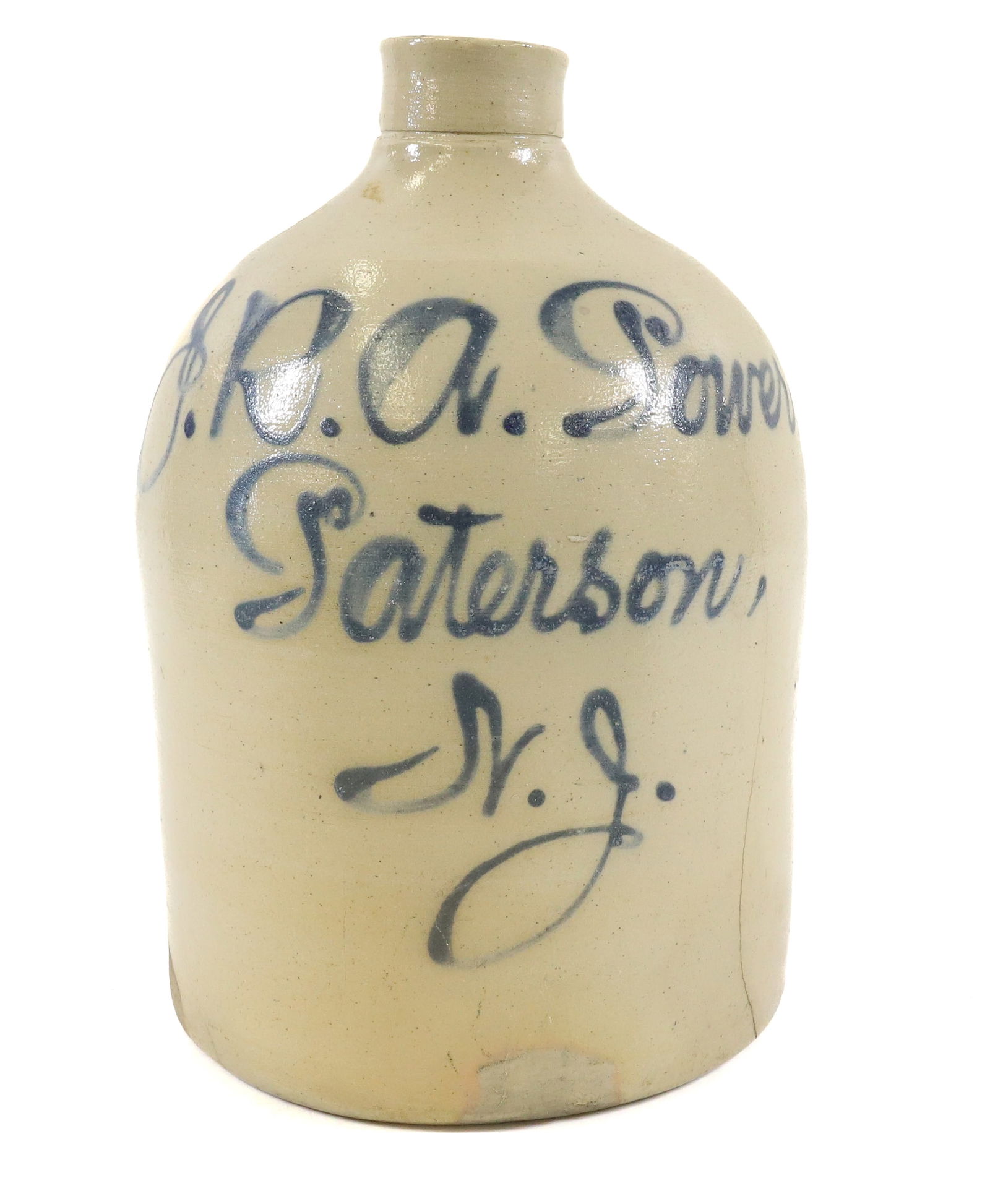 STONEWARE ADVERTISING SCRIPT JUG (1 of 6)