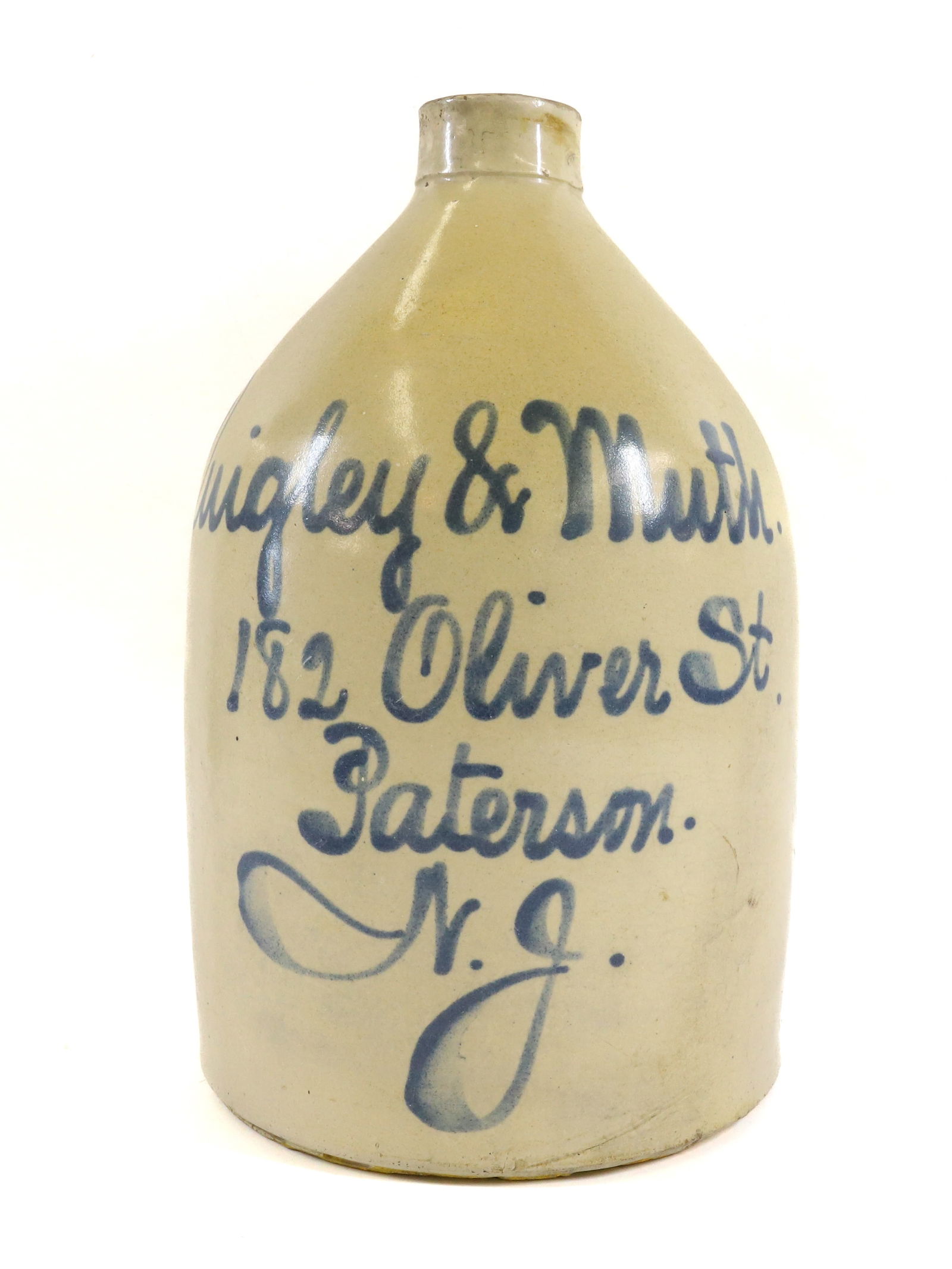 STONEWARE ADVERTISING SCRIPT JUG (1 of 6)
