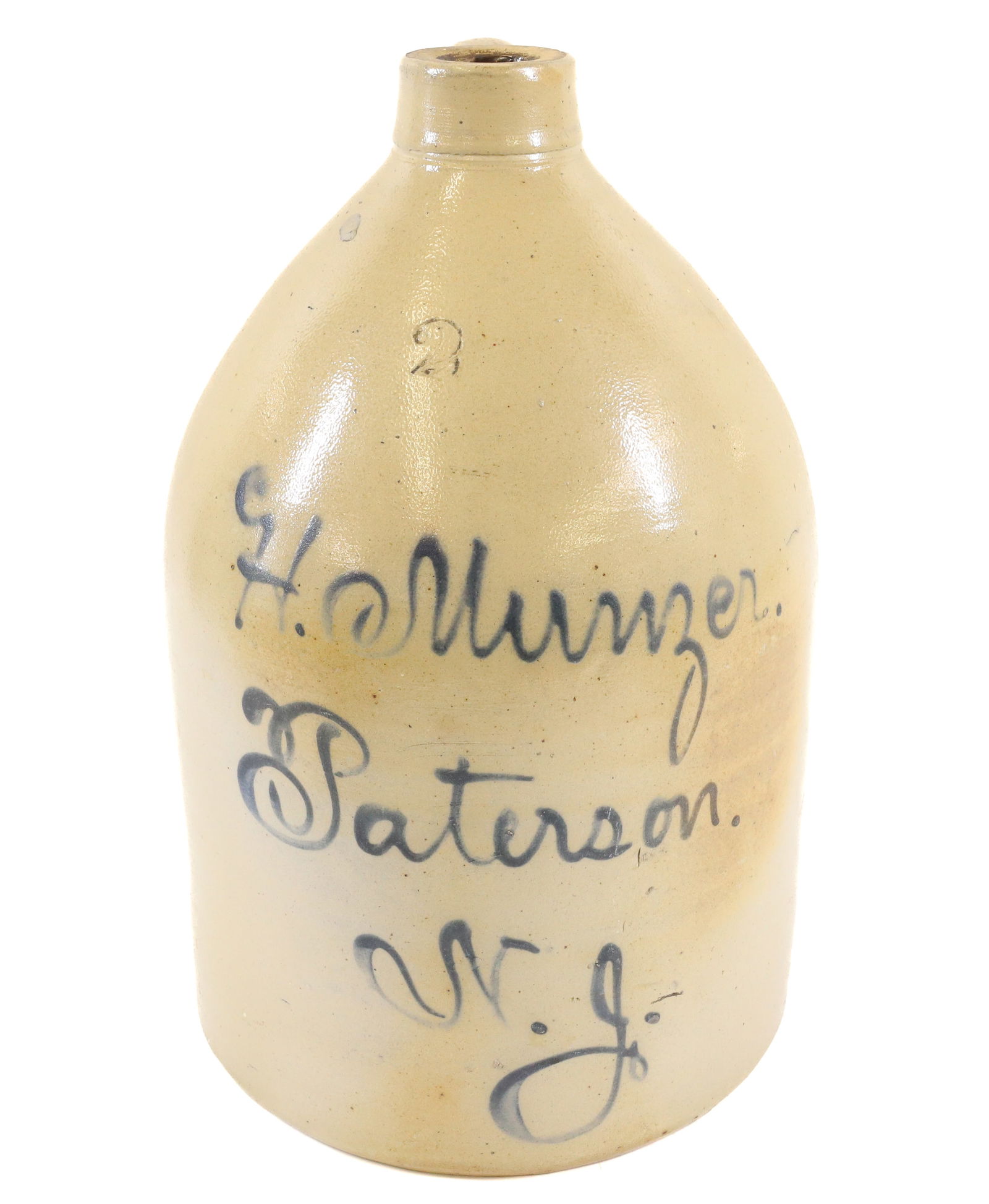 STONEWARE ADVERTISING SCRIPT JUG (1 of 6)