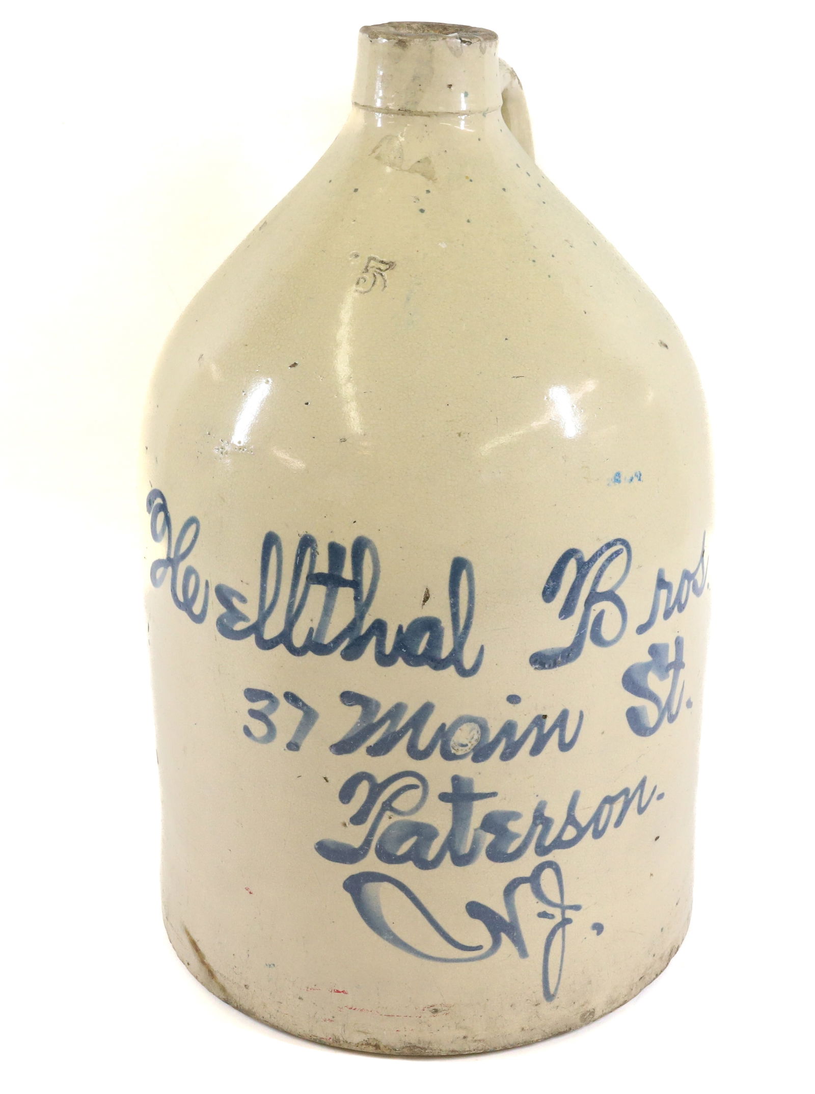 STONEWARE ADVERTISING SCRIPT JUG (1 of 6)