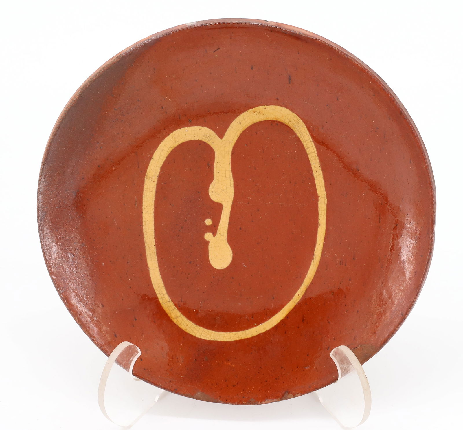 REDWARE DECORATED PLATE (1 of 4)