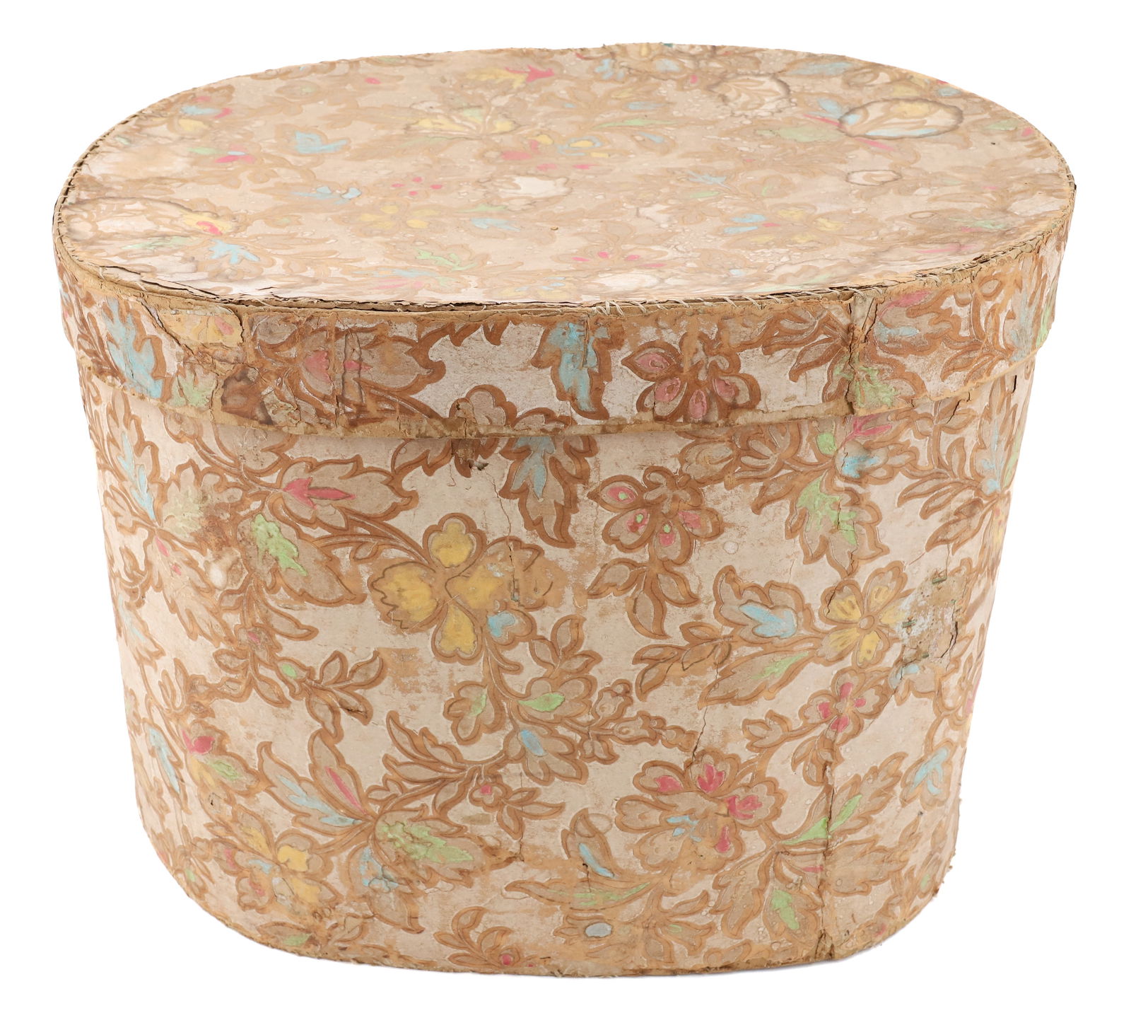LARGE OVAL WALLPAPER HAT BOX (1 of 6)