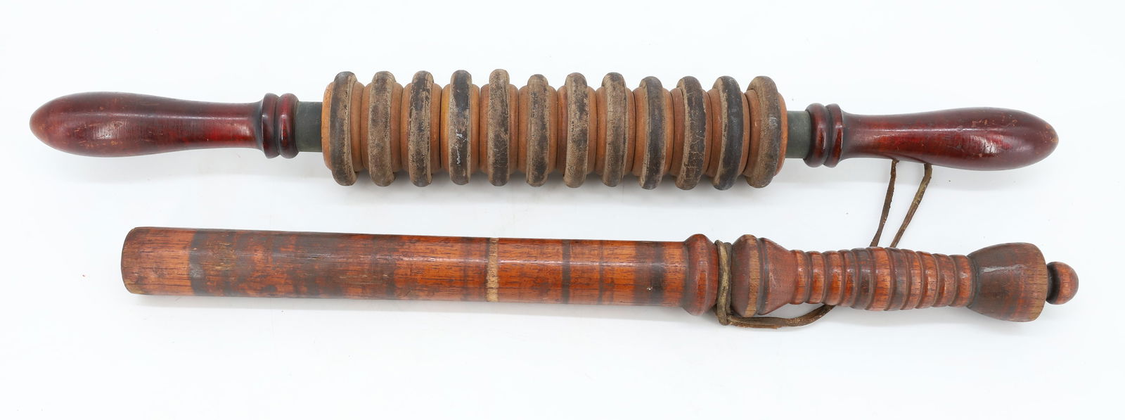 WOODEN BILLY CLUB AND ROLLER (1 of 4)