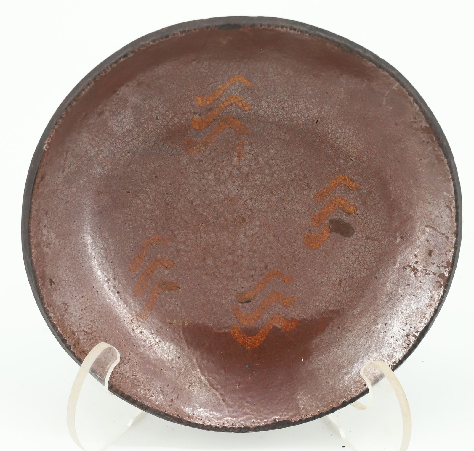 REDWARE DECORATED PIE PLATE (1 of 2)