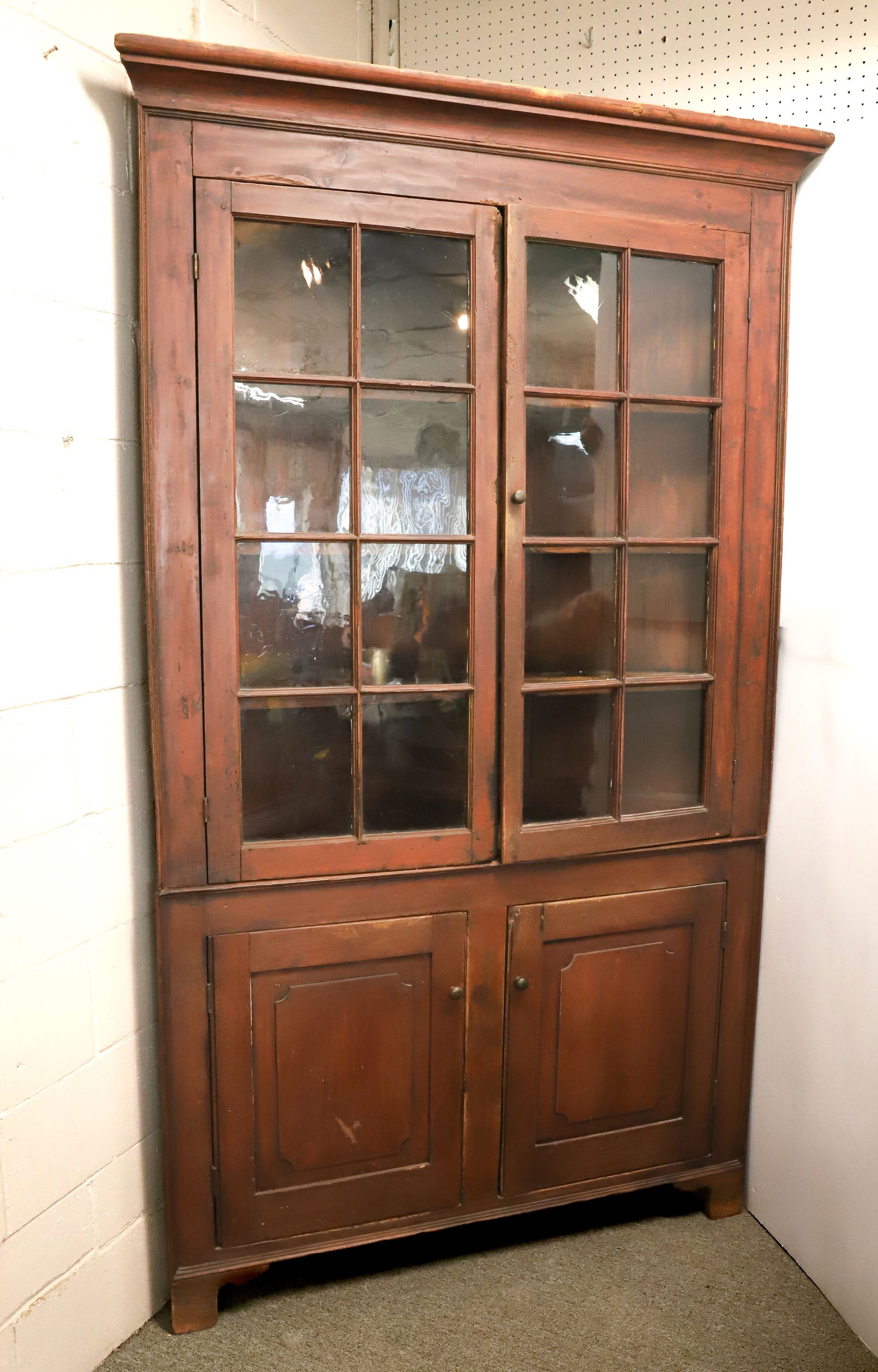 COUNTRY TWO-PIECE CORNER CUPBOARD (1 of 5)