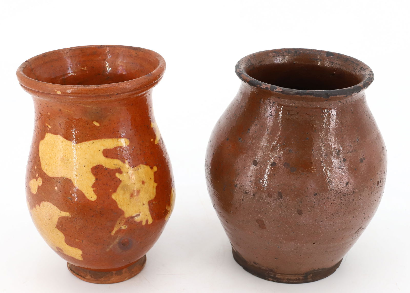 (2) REDWARE GLAZED CROCKS (1 of 6)
