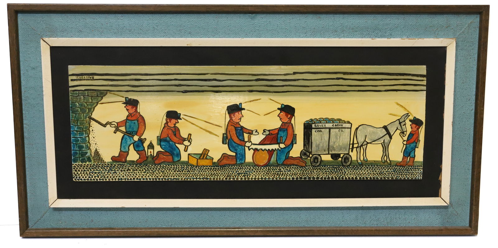 JACK SAVITSKY "SILVER CREEK COAL COMPANY" OIL ON BOARD (1 of 4)