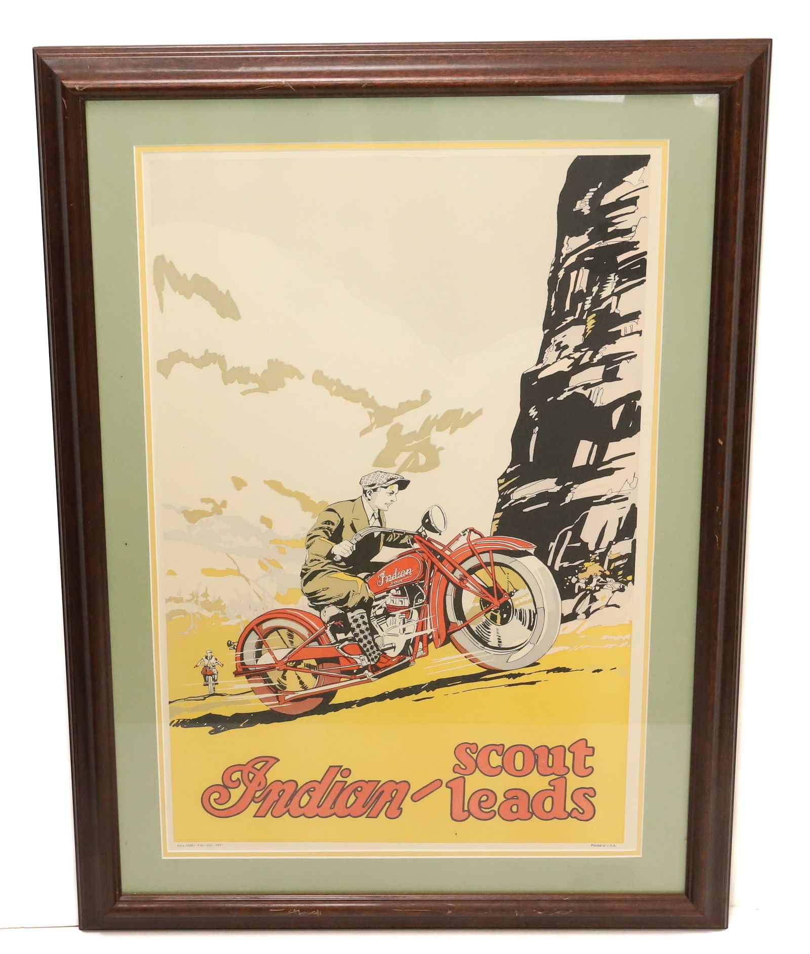 RARE ORIGINAL INDIAN SCOUT LEADS LITHOGRAPH POSTER (1 of 8)