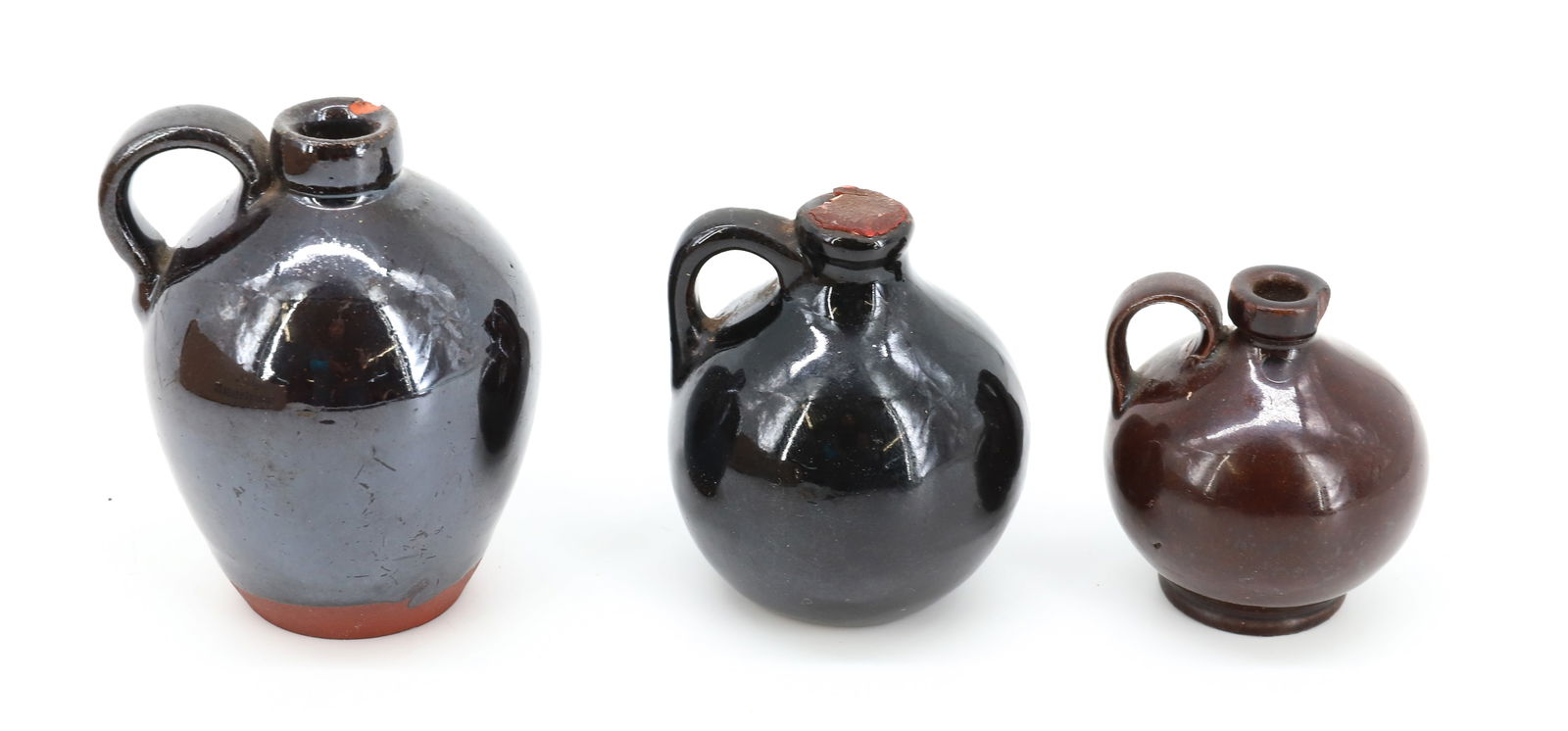(3) MINIATURE REDWARE JUGS (1 of 4)