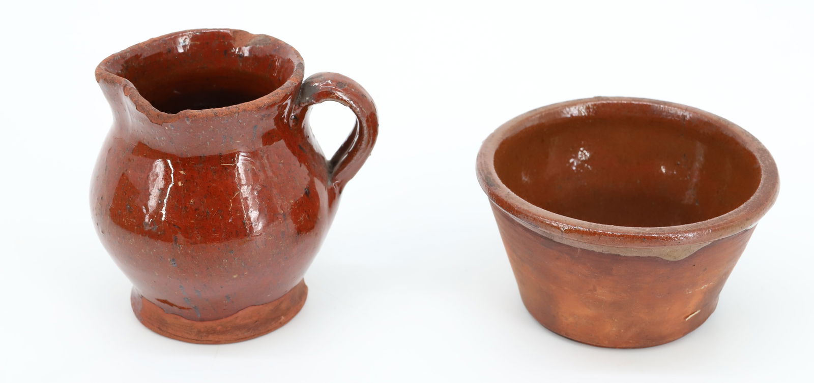 REDWARE CREAMER AND MINIATURE BASIN (1 of 6)