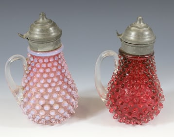 (2) FENTON SYRUP PITCHERS
