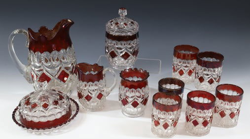 LOOP AND BLOCK, 11 PCS OF RUBY