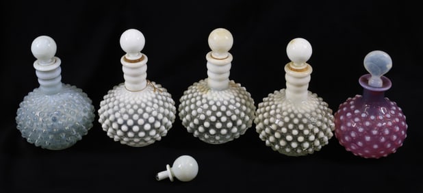 (5) HOBNAIL BOTTLES