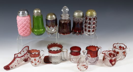 (11) RUBY FLASH GLASS AND OTHERS