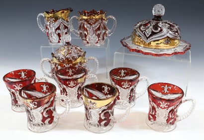 FLEUR-DE-LIS RUBY GLASS