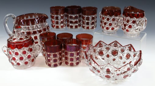 RED BLOCK RUBY GLASS