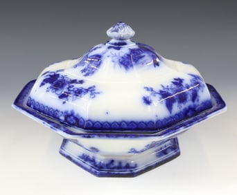 FLOW BLUE COVERED VEGETABLE INDIAN PATTERN