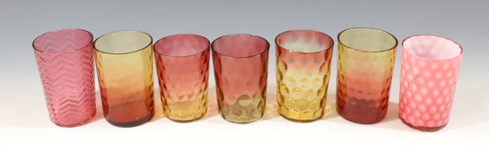 (7) VICTORIAN GLASS TUMBLERS