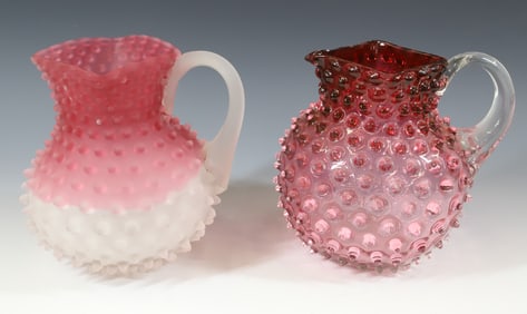 (2) VICTORIAN GLASS PITCHERS