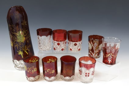 (10) RUBY FLASH GLASS
