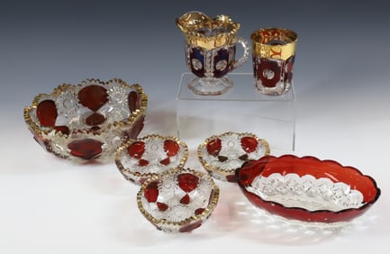 (7) RUBY FLASH GLASS