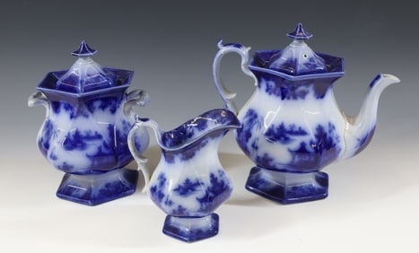 (3) FLOW BLUE LAMORE PATTERN