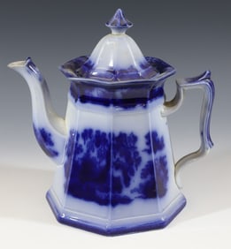 FLOW BLUE KIRKEE COFFEE POT