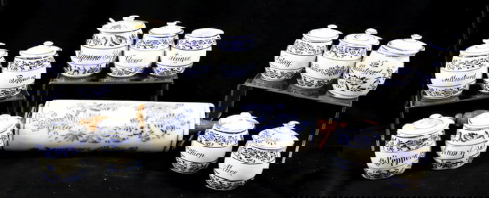 (12) BLUE ONION SPICE JARS
