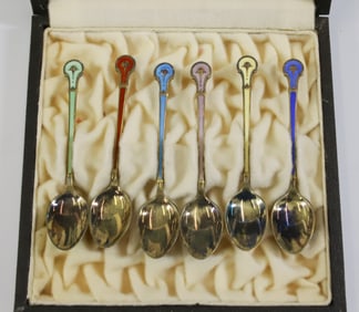 (6) NORWAY ENAMEL SPOONS