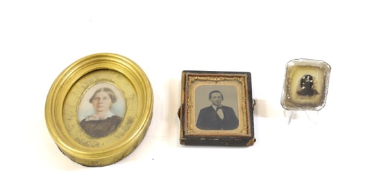 (3) MINIATURE PORTRAIT AND TINTYPE